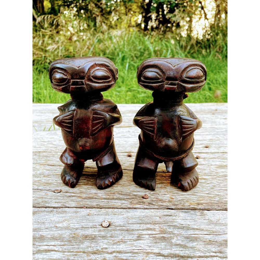 Vintage African Cameroon Pigmy Wood Statues